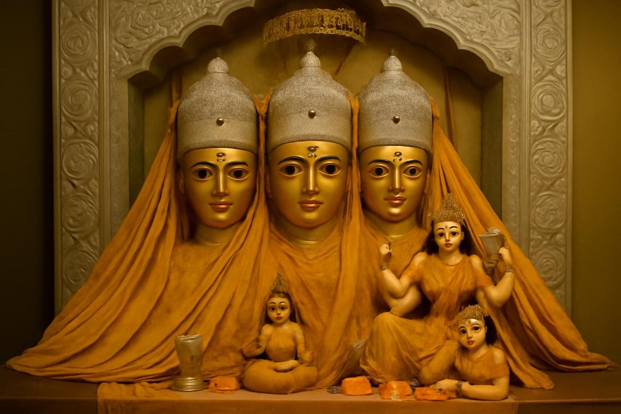 Devotees participating in Anushthan