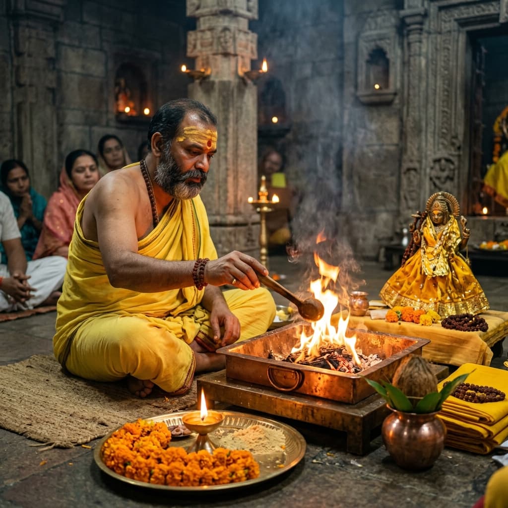 Maa Baglamukhi Anushthan ritual for protection and overcoming obstacles