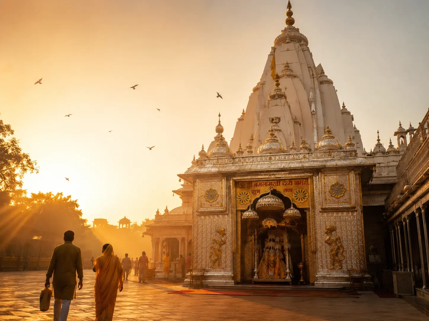 Historic view of the sacred Nalkheda Siddha Peeth Maa Baglamukhi Temple in Madhya Pradesh