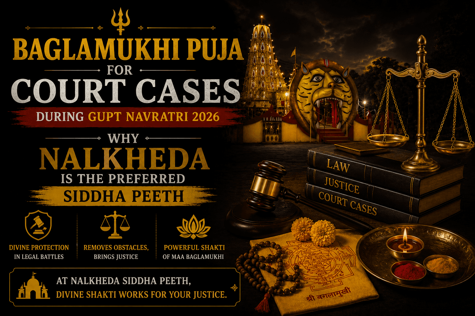 Baglamukhi Puja for Court Cases During Gupt Navratri 2026: Why Nalkheda Is the Preferred Siddha Peeth