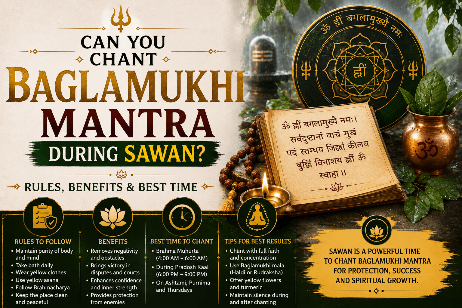 Can You Chant Baglamukhi Mantra During Sawan? Complete Guide