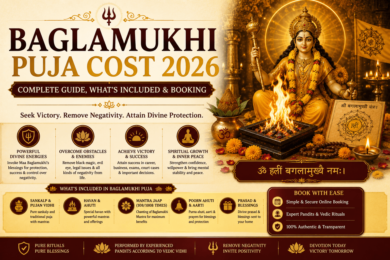 Baglamukhi Puja Cost 2026: Complete Guide, What's Included & Booking