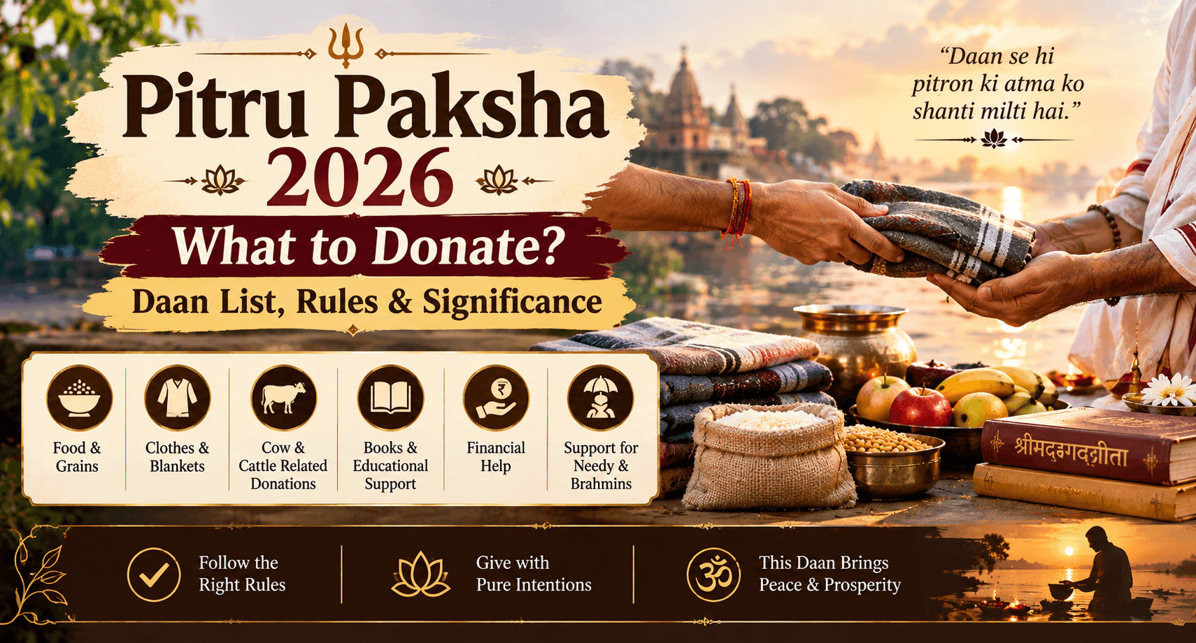 Pitru Paksha 2026: What to Donate? Daan List, Rules & Significance