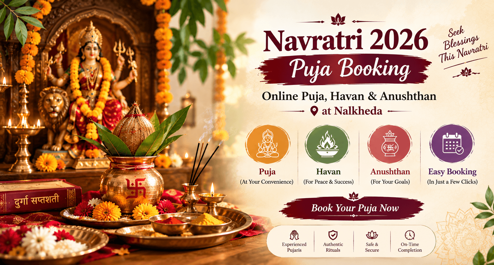 Navratri 2026 Puja Booking: Online Puja, Havan & Anushthan at Nalkheda