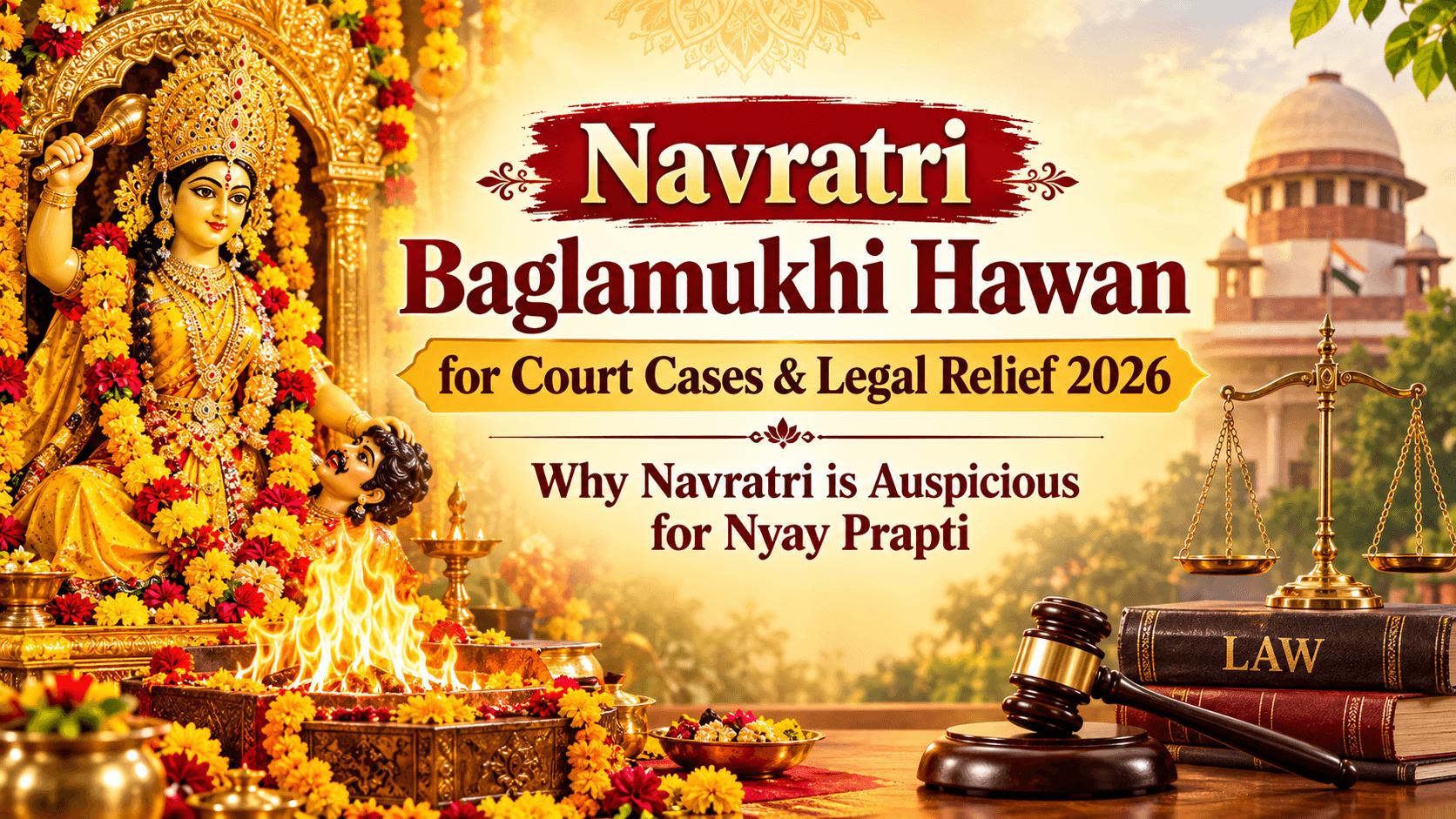 Navratri Baglamukhi Hawan for Court Cases & Legal Relief 2026: Why Navratri is the Most Powerful Time for Nyay Prapti