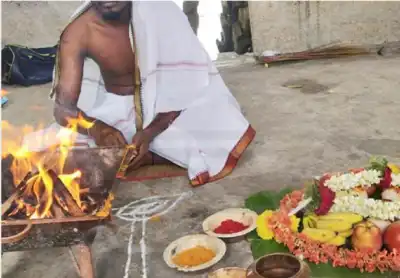 Pitra Dosh Pooja (Standard) performed at Siddha Peeth Nalkheda temple with sacred hawan kund
