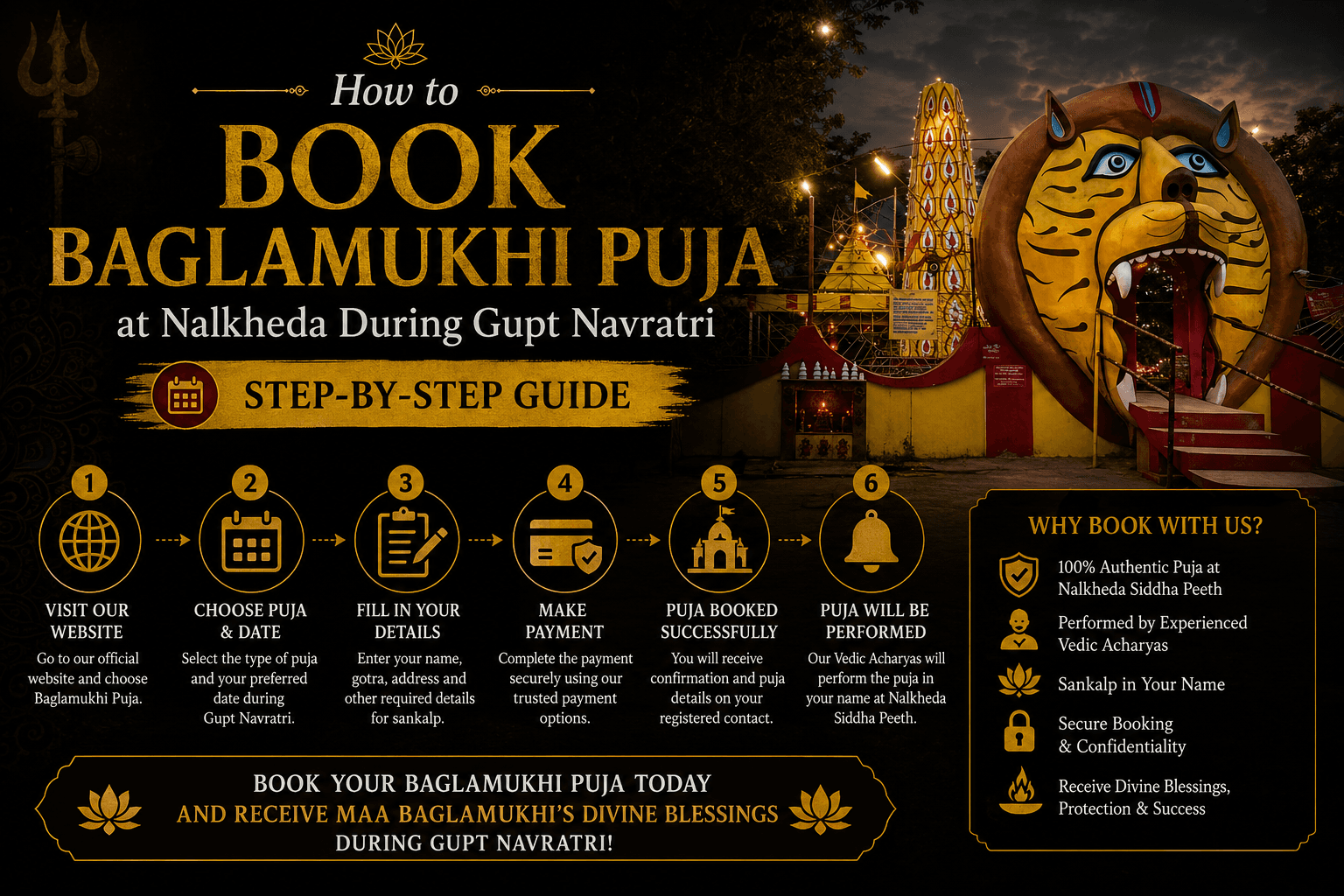 How to Book Baglamukhi Puja at Nalkheda During Gupt Navratri 2026